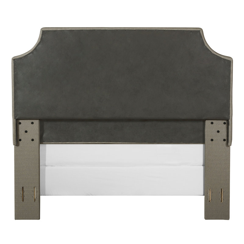 Tête de lit à panneau tapissier Bulpitt, Gris, Double / Grand