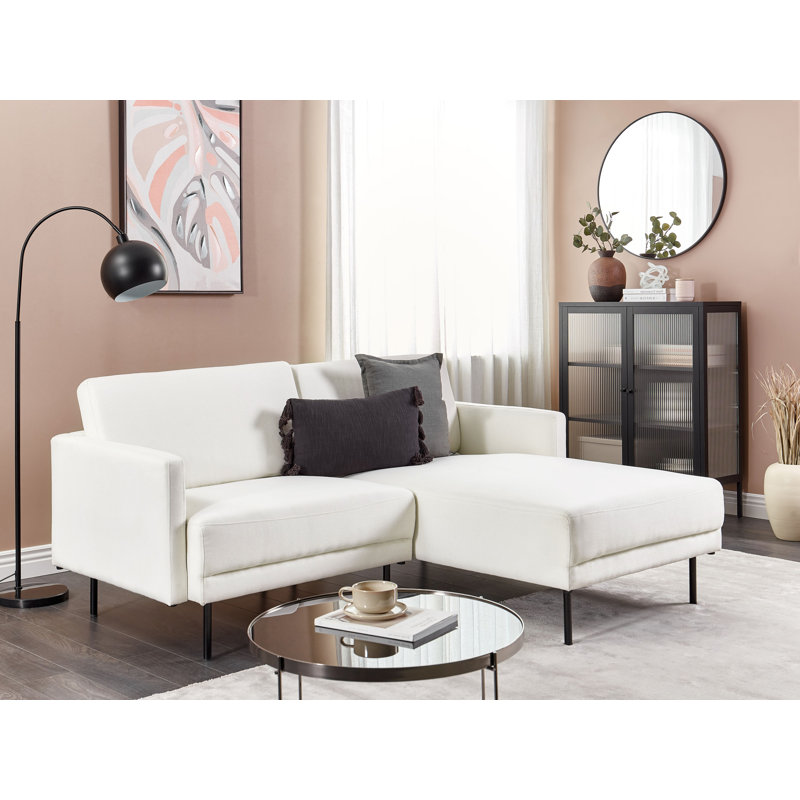Qwanell 2 Seater Corner Sofa , White Polyester