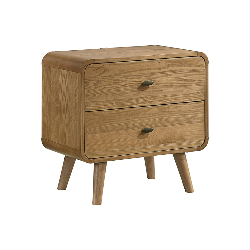 Table de chevet 2 tiroirs avec deux ports USB