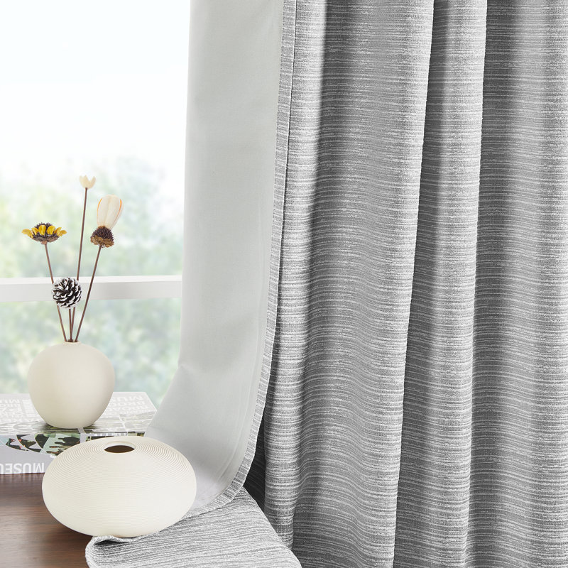Canh Curtain Single Panel, 52" W x 96" L, Silver