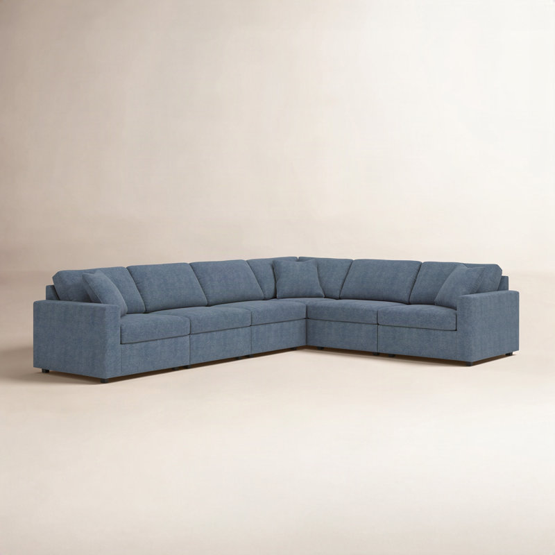 Bradford Bulwell 6-Piece Sectional, Blue Polyester