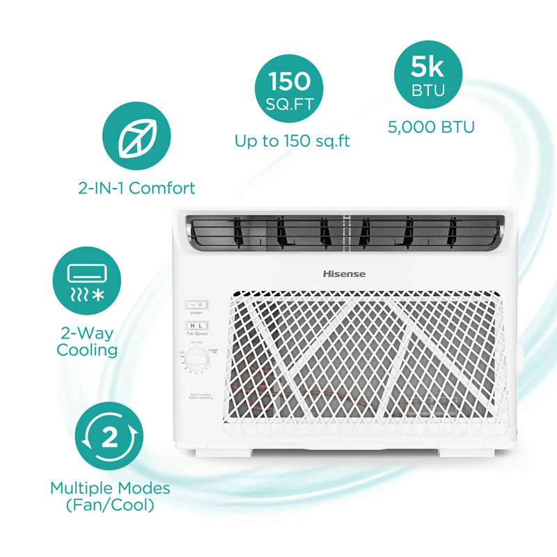 White 5,000 BTU Window Air Conditioner with Mechanical Controls
