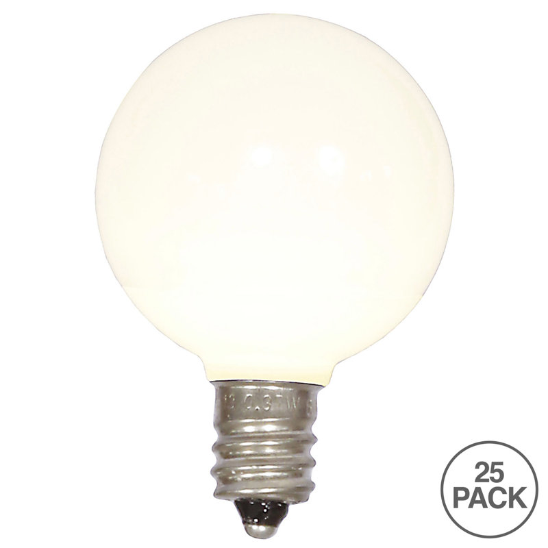 Vickerman G40 Warm White Ceramic LED Replacement Bulb, Package Of 25