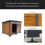 Grande niche pour chien en bois massif 45 po, toit en plastique PVC imperméable, portes en bois respirantes