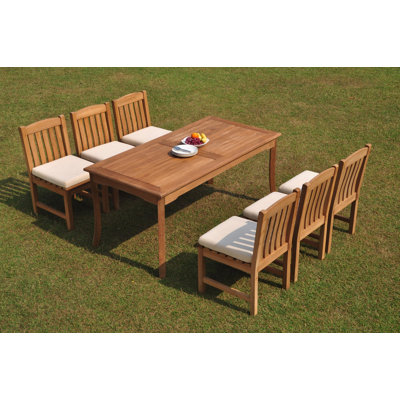 Ensemble repas 7 pièces teck Danton
