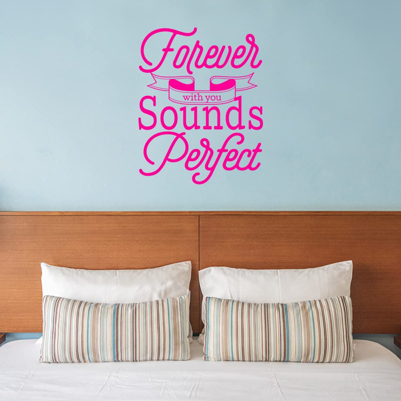 Adhésif décoratif «Forever With You Sounds Perfect», Rose vif, H 22 po x l 18 po