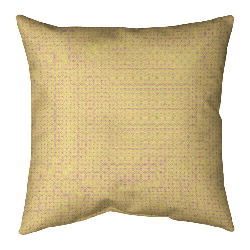 Housse de coussin Katelyn Elizabeth, 14 po x 14 po, Pas de bourre, Jaune / Rose