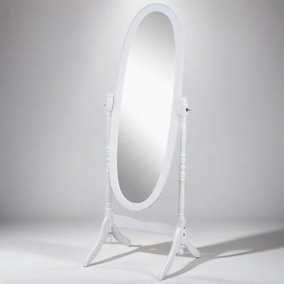 Traditional Queen Anna Style Wood Floor Cheval Mirror Finish