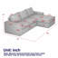 Canapé modulaire en L Boneless en forme de L avec méridienne et trois coussins Boneless-713890290