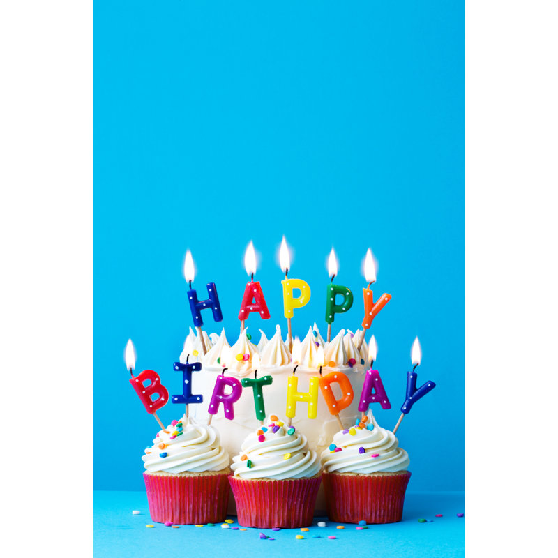 Happy Birthday Candles - Wrapped Canvas Print, 46cm H x 30cm W x 3.8cm D