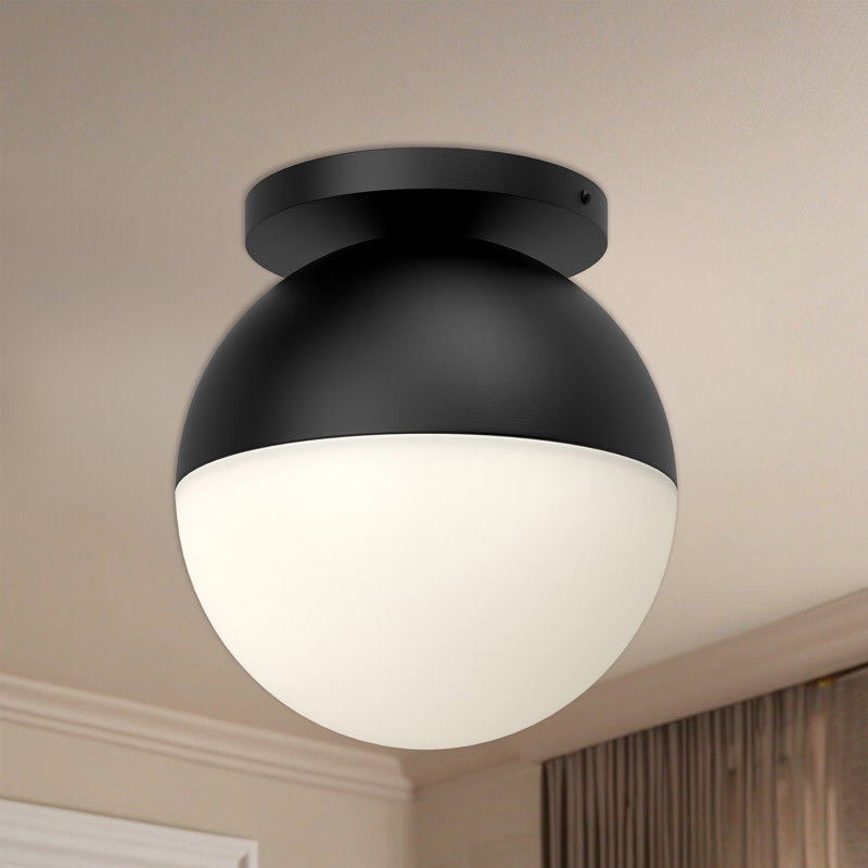 Plafonnier encastré en verre Monae, Noir, H 10,75 po x l 9,88 po x P 9,88 po