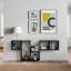  Ensemble de 4 tablettes murales cubiques flottantes pour la découverte de l'espace, noir-65563793
