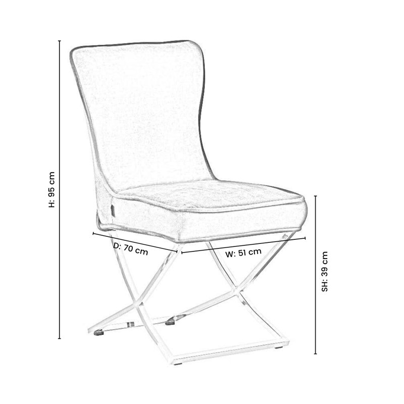 Yvelines Modern Velvet Dining Chairs - Ergonomic Velvet Upholstered Back with Stainless Steel Frame - Side Chair for Kitchen Living Room Dining Room