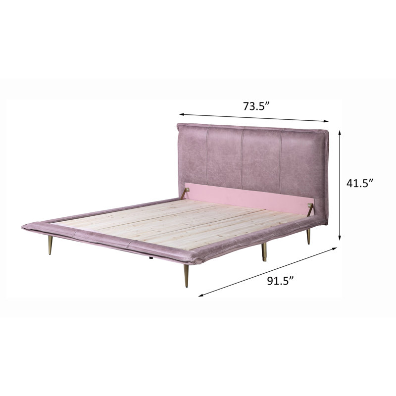 Lit plateforme Givens, Grand, Rose
