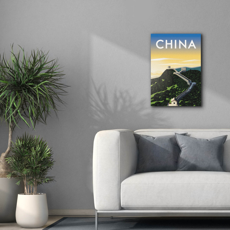 Toile épique «China» par Omar Escalante, 18 po x 26 po