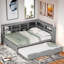 Lit de jour en bois avec lit gigogne simple, tablette de rangement et ports de chargement USB-2083052839-2083052834