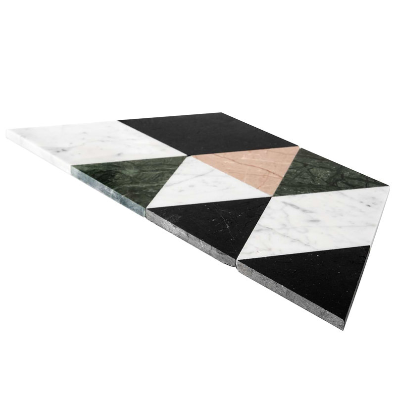 Prism 13.5 X 7.75 Marble Mosaic Tile, Rosa Pink