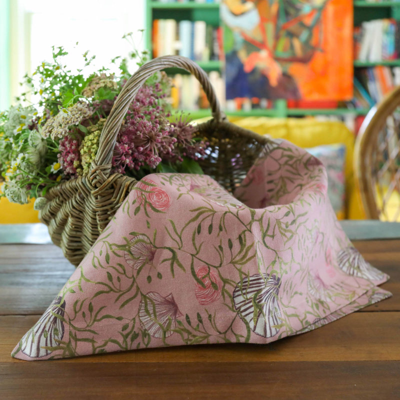 6 Napkins Blumen Orange Offcut Version