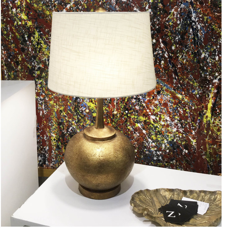 Carlisa USB Table Lamp, Aged Gold