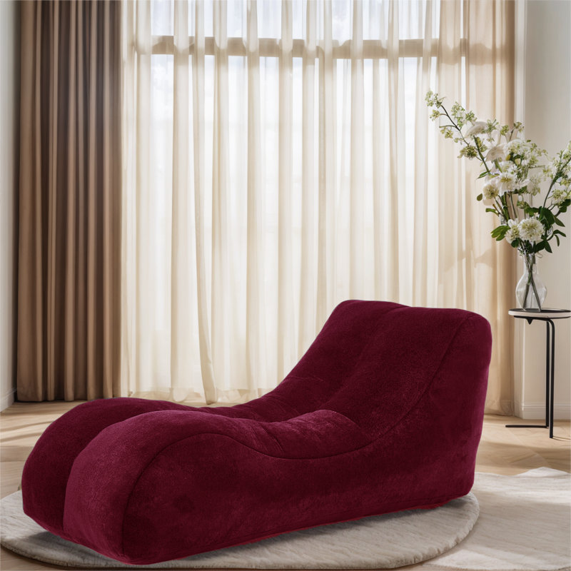 Couch And Lounger Bean Bag Sofa Chair With Premium Sponge For Bedroom,Living Room And Balcony, Red Fabric;Cotton Blend