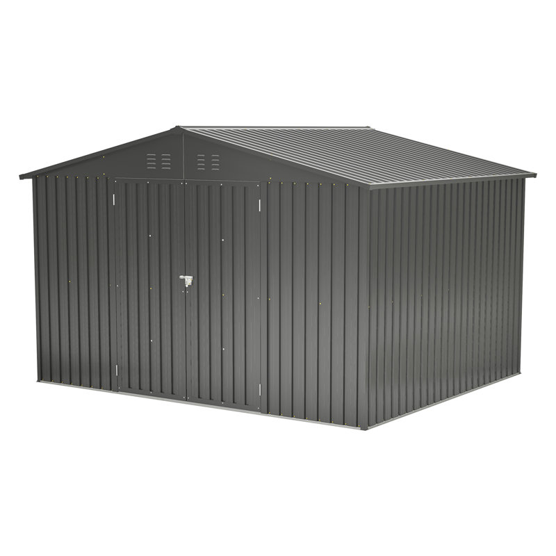 Outdoor Storage Shed, Black, 75.2" H x 118.11" W x 99.21" D