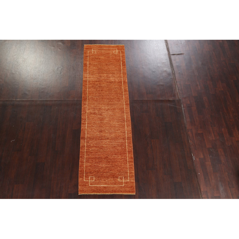 Tapis de couloir oriental orange Gabbeh 3 x 10