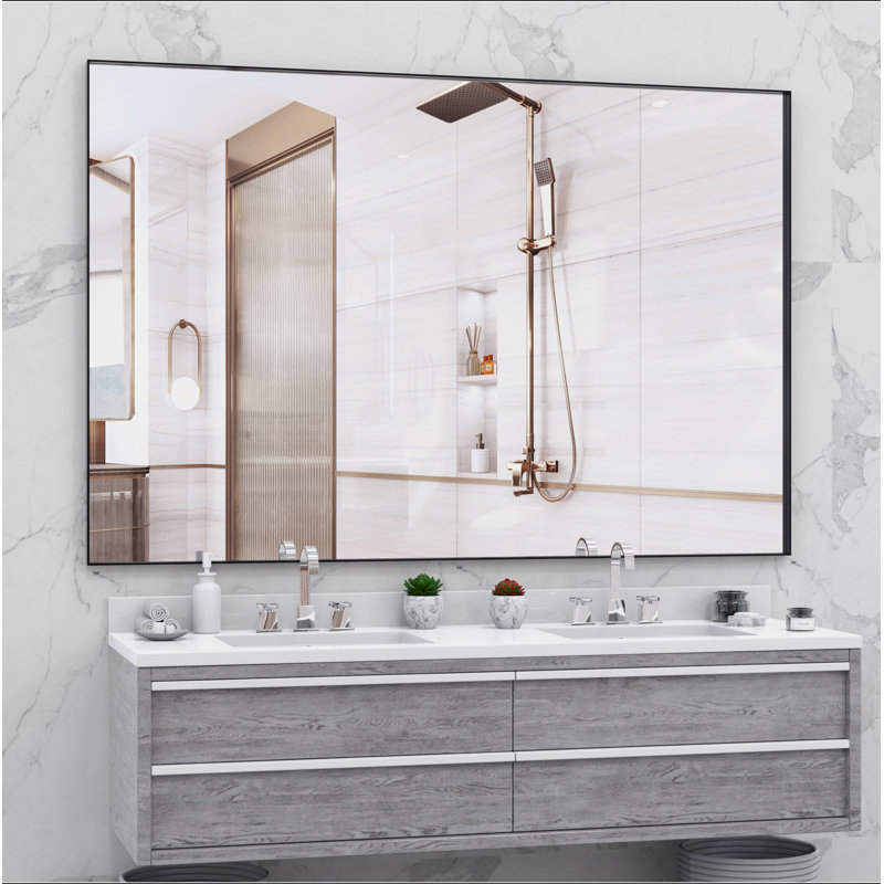 Oversized Bathroom Mirror  Wall Mount Mirror,Vertical Horizontal Hanging Aluminum Framed Wall Mirror Full Length Mirror,Full Body Mirror For Bedroom Living Room