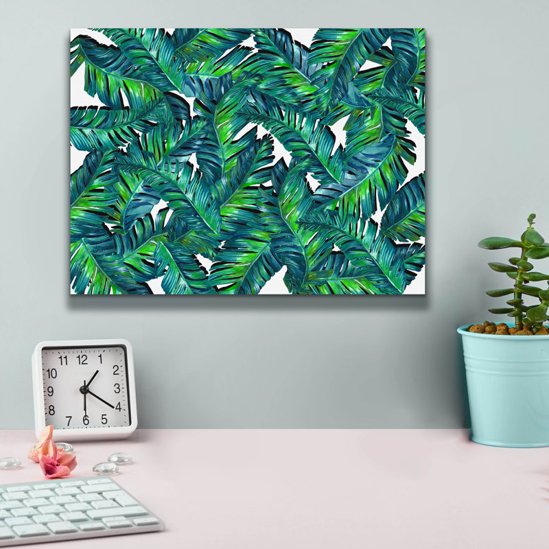 «Tropical Leaves 4» par Mark Ashkenazi, art mural sur toile, H 12 po x l 16 po x P 0,75 po