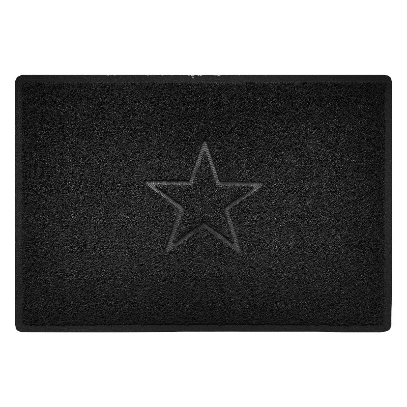 Star Non-Slip Indoor / Outdoor Doormat, 60cm W x 90cm L, Black