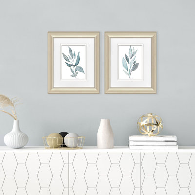 Teal Stems Framed Art