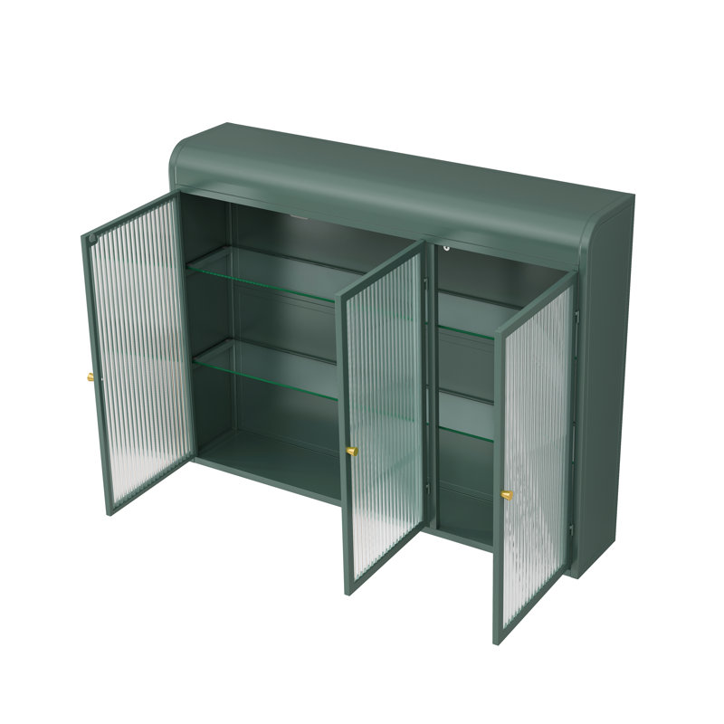 Armoire murale 3 portes arquée, Vert foncé