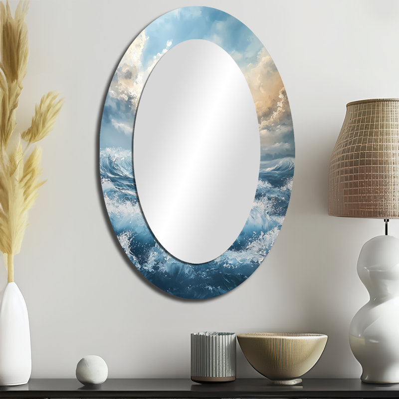 Miroir mural ovale blanc, 36 po x 24 po