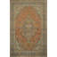 Tapis traditionnel orange à motif floral Woo 7 x 9