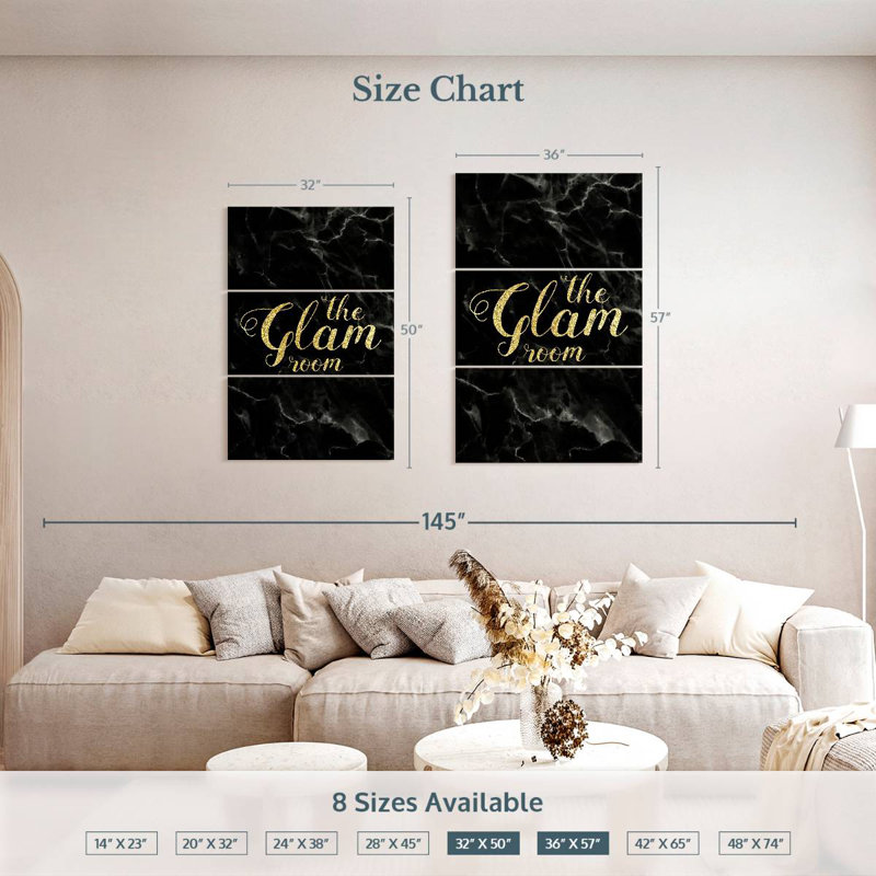 Tergel Marble Glam Room, 50" H x 32" W