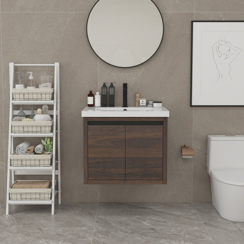 24'' Bathroom Vanity Set with Cabinets, California Walnut