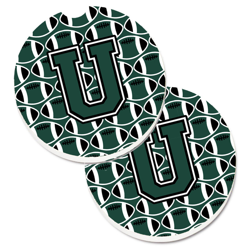 Sous-verre de football, U, Vert / blanc