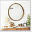 Miroir mural rond en bois avec cadre en bois naturel de 23,62 pouces pour un décor Mid-Century moderne et polyvalent