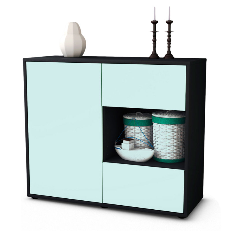 Quebec 92cm Sideboard, Anthracite/Light blue