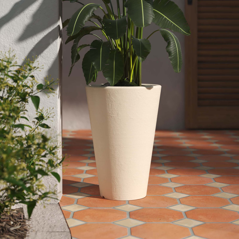 Jardinière Liscio Di Siena 391, H 16 po x l 11 po x P 11 po, Gris tourterelle
