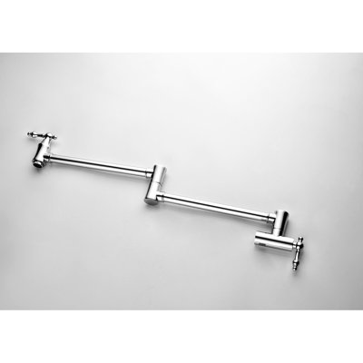 Wall Mount Folding Pot Filler Faucet In , Double Handles For Effortless Water Management, High-Durability Brass, Corrosion Treatment, Space Precise Control, Brass Material, Design