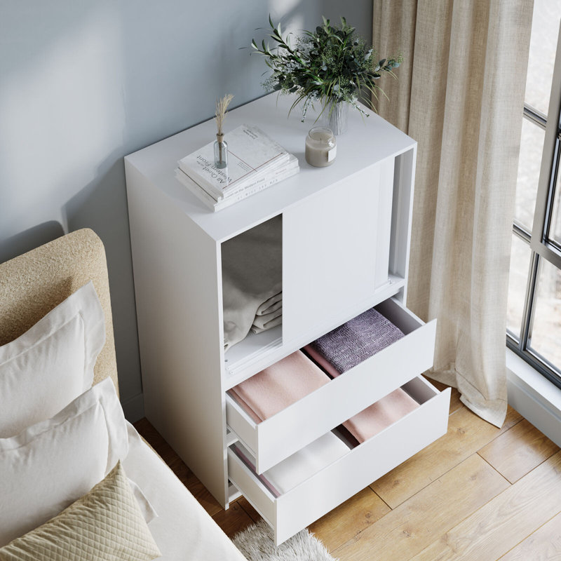 Medium Density Fiberboard (MDF) Rectangle Accent Cabinet, White