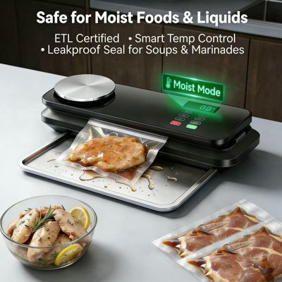 Sealer Machine, 90KPA with Kitchen Scale, One-Touch Automatic, Multiple Modes​​, with 10 Sealer Bags and 1 Roll, Built-in Cutter