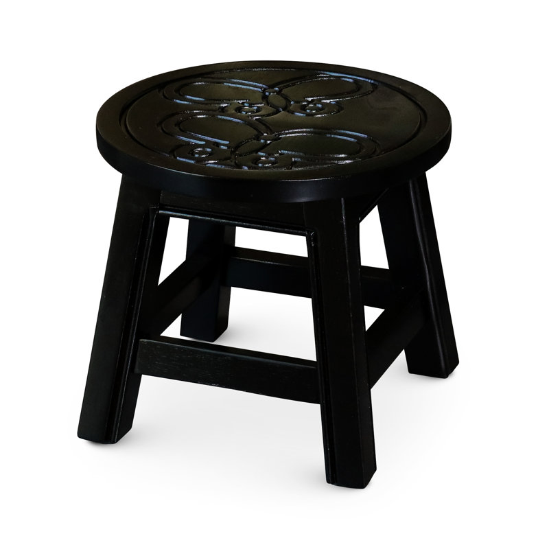 Finish Step Stool With Floral - Enhances Beauty Of Your Interior Wooden Queen Bee Adds A Classy Touch To Decor, Espresso