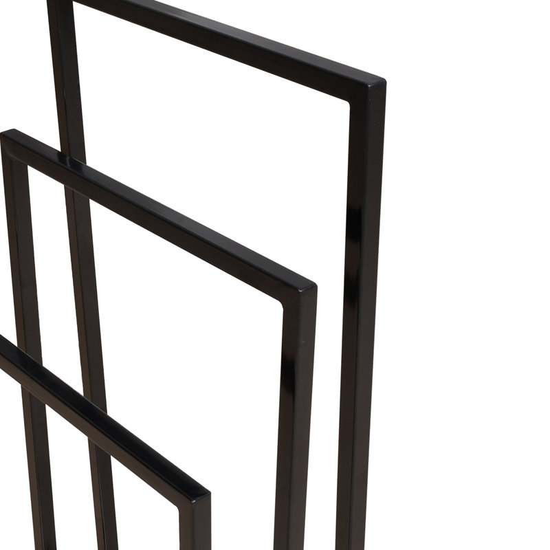 Porte-serviettes sur pied en métal, Noir