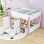 Lit mezzanine double avec armoire, échelle et garde-corps-250312109
