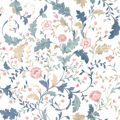 Laura Ashley Litton Dusky Seaspray Wallpaper
