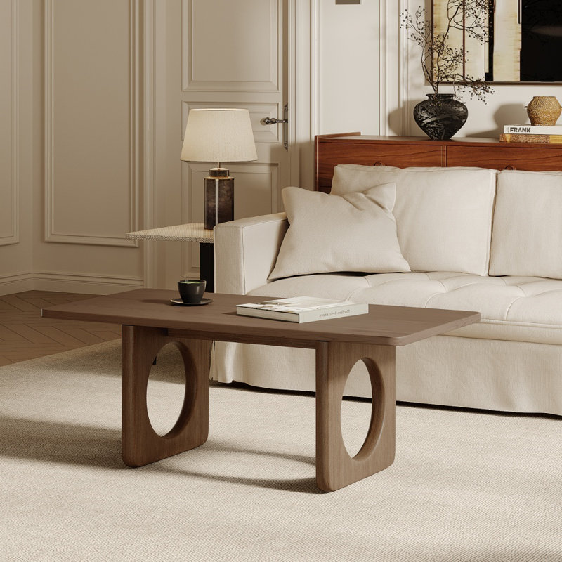 Table basse moderne en bois massif 47 po