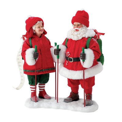 Possible Dreams Sports and Leisure Santa and Mrs. Claus Good Times Hiking Figurine 10.5 Inch