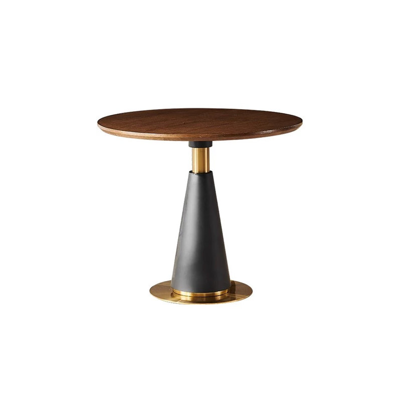 Nut-brown Round Solid Wood Dining table, 29.53"H x 39.37"L x 39.37"W