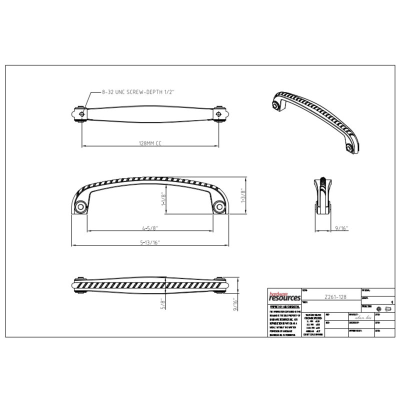 Rhodes Appliance Pull, 5", Brushed Black Nickel